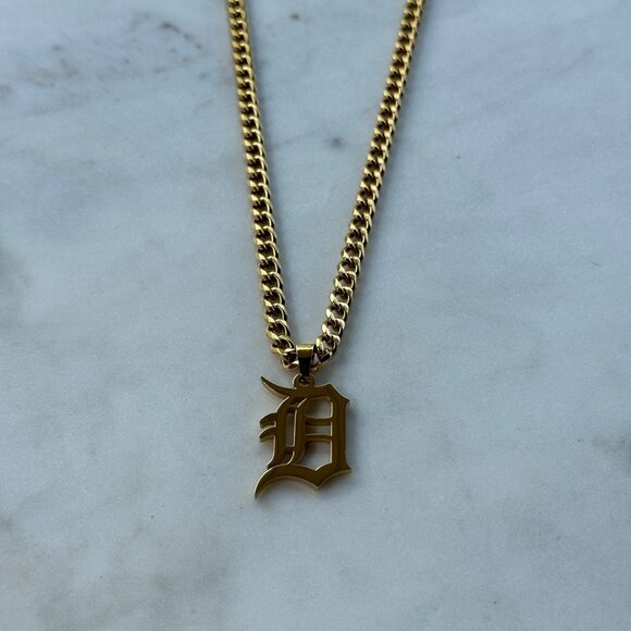 Detroit Tigers Chain - 5mm Cuban - 20" Gold Chain - MLB - Baseball - Unisex - Picture 2 of 2